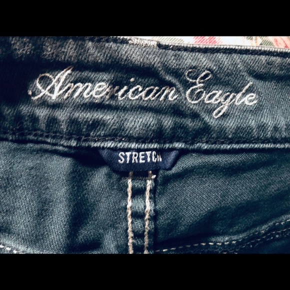 American Eagle Black White Tie Dye Denim Shorts - Picture 4 of 5